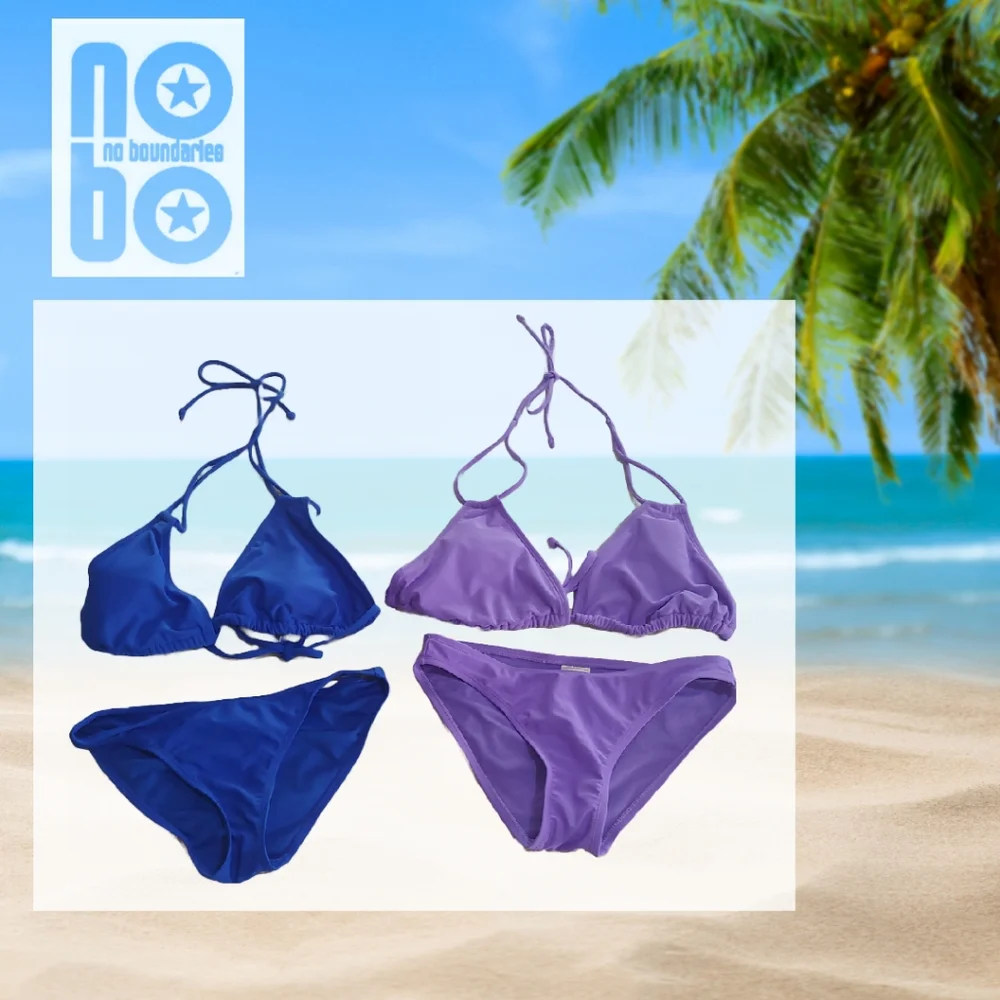 No Boundaries 👙 👙, Women's XL TOP/S BOTTOM, 1 Royal Blue/1 Purple